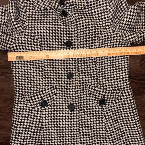 Charles Klein Houndstooth Wool Blend Long Coat Vintage - Picture 4 of 8